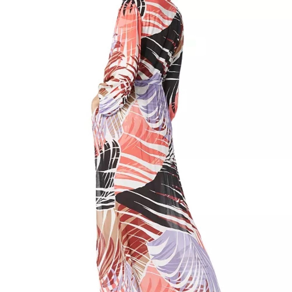 NWT Vince Camuto Women's Printed Button-Front Cover-Up Caftan Medium - Picture 2 of 3